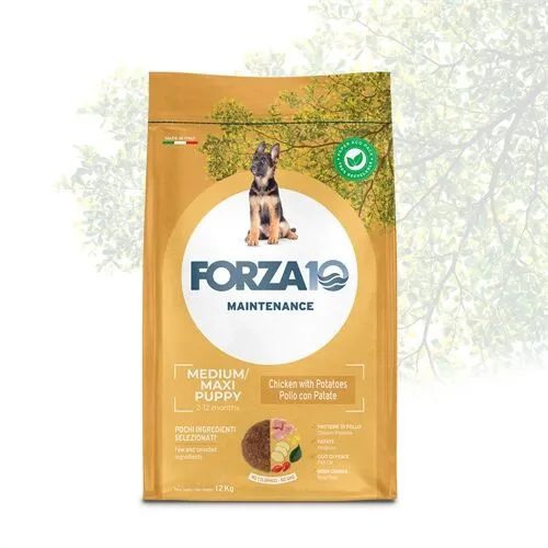 FORZA10 Puppy Medium Pollo e Patate 12,5 kg – Crocchette per Cuccioli di Taglia Media e Grande