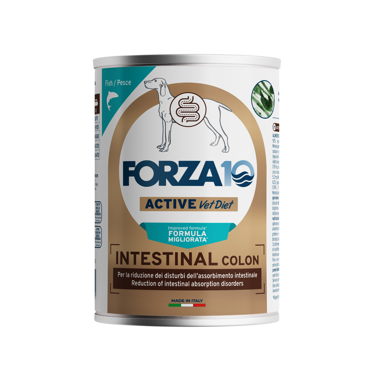 FORZA10 Intestinal Colon Pesce 390 g – Alimento Dietetico Umido per Cani Adulti con Disturbi Intestinali