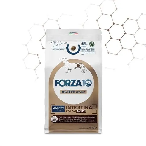 FORZA10 Intestinal Colon Fase I Mini/Toy – Pesce 1,5 kg | Alimento Dietetico Completo per il Supporto Digestivo dei Cani di Piccola Taglia