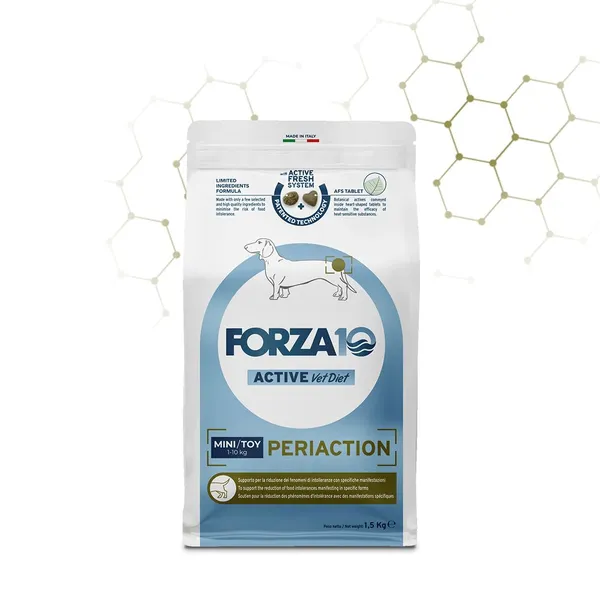 FORZA10 Periaction Active Mini/Toy 1,5 kg – Alimento Dietetico Completo per Cani Adulti di Piccola Taglia con Disturbi Digestivi e Insufficienza Pancreatica