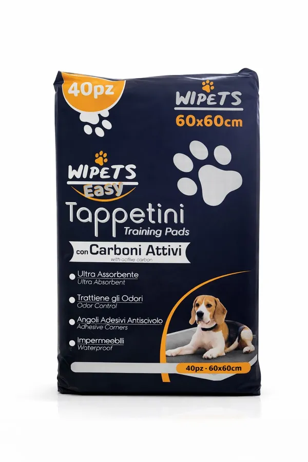 Wipets Traverse Igieniche per Cani ai Carboni Attivi 60x60cm – 40 Pezzi