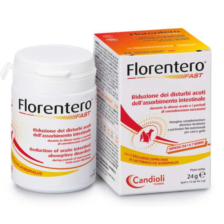 Florentero Fast 12 Compresse – Integratore per l’Equilibrio Intestinale di Cani e Gatti