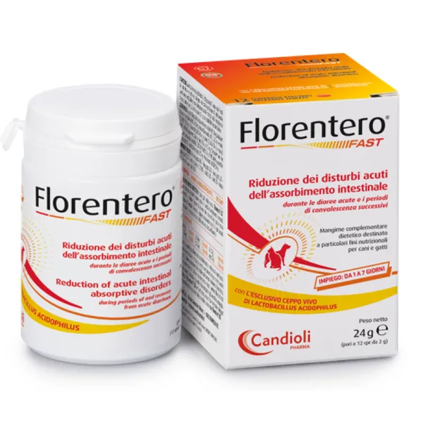 Florentero Fast 12 Compresse – Integratore per l’Equilibrio Intestinale di Cani e Gatti