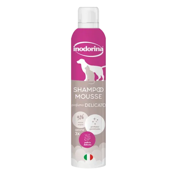 Inodorina Shampoo Mousse a Secco Delicato 300ml per Cani e Gatti