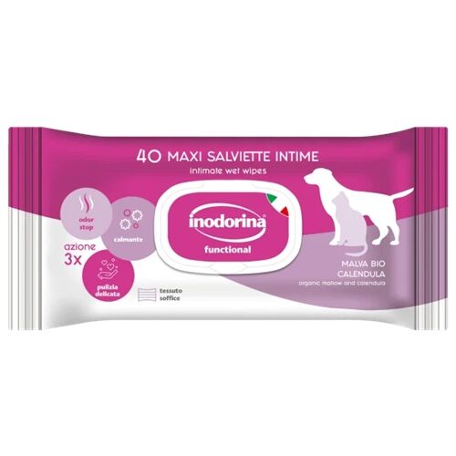 Inodorina Salviette Detergenti Intime per Cani e Gatti – 40 Salviette Igienizzanti Delicate