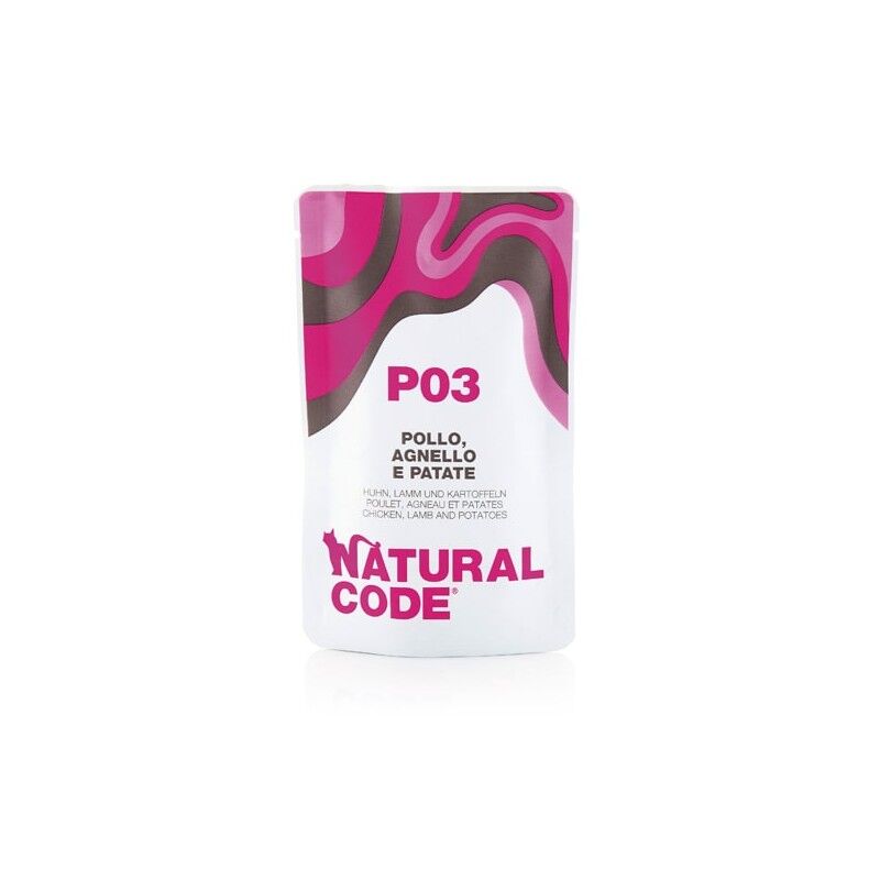 Natural Code Bustine Adult 70g Pollo, agnello e patate