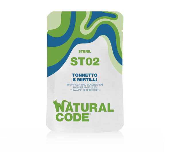 Natural Code Bustine Sterilised 70g Tonnetto e mirtillo