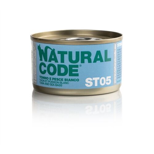 Natural Code Sterilised 85g Tonno e pesce bianco