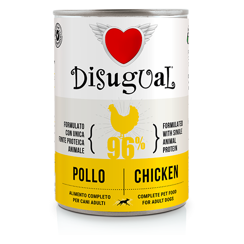 Disugual MonoProtein Adult Dog 400g – Alimento Umido Completo Monoproteico Grain Free per Cani Adulti Pollo
