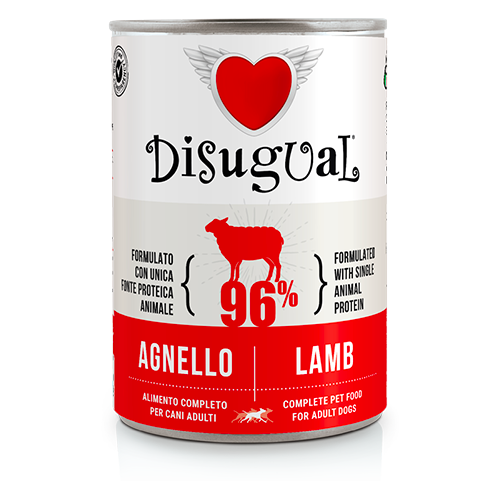 Disugual MonoProtein Adult Dog 400g – Alimento Umido Completo Monoproteico Grain Free per Cani Adulti Agnello