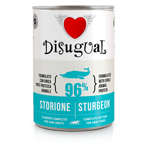 Disugual MonoProtein Adult Dog 400g – Alimento Umido Completo Monoproteico Grain Free per Cani Adulti Storione