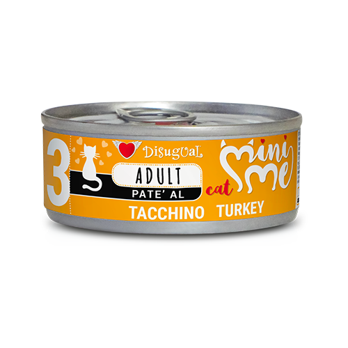 Disugual Mini-Me Adult 85g – Alimento Umido Completo in Paté per Gatti Adulti Tacchino