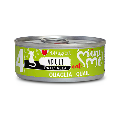 Disugual Mini-Me Adult 85g – Alimento Umido Completo in Paté per Gatti Adulti Quaglia