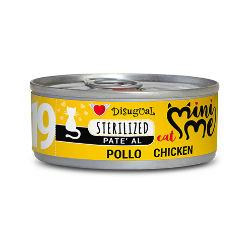 Disugual Mini-Me Sterilised 85g – Alimento Umido Completo in Paté per Gatti Sterilizzati Pollo