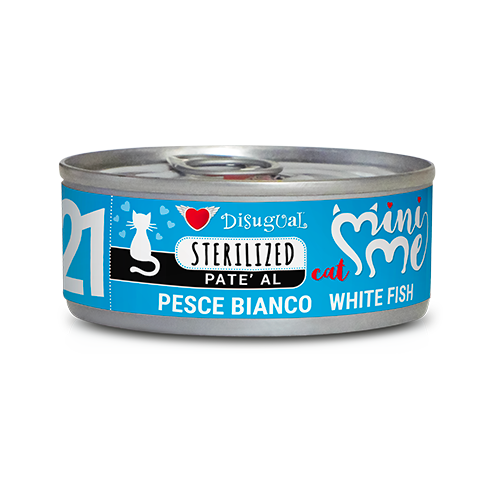 Disugual Mini-Me Sterilised 85g – Alimento Umido Completo in Paté per Gatti Sterilizzati Pesce