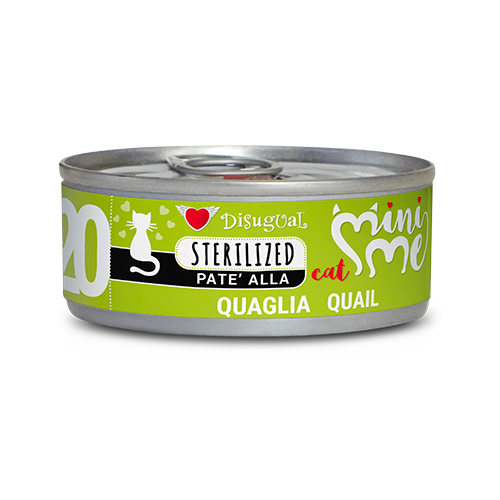 Disugual Mini-Me Sterilised 85g – Alimento Umido Completo in Paté per Gatti Sterilizzati Quaglia