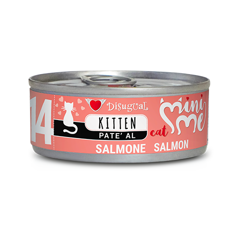 Disugual Mini-Me Kitten 85g - Alimento umido completo in paté per gattini in crescita Salmone