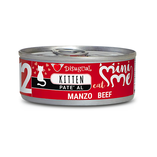 Disugual Mini-Me Kitten 85g - Alimento umido completo in paté per gattini in crescita Manzo