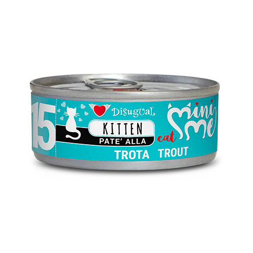 Disugual Mini-Me Kitten 85g - Alimento umido completo in paté per gattini in crescita Trota