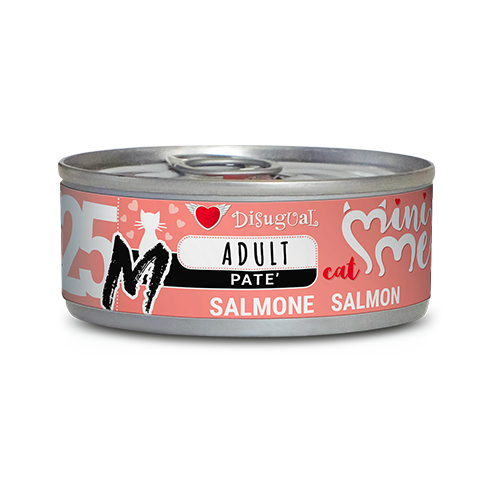 Disugual Mini-Me MonoProtein 85g – Alimento Umido Completo Monoproteico in Paté per Gatti Salmone-Adult