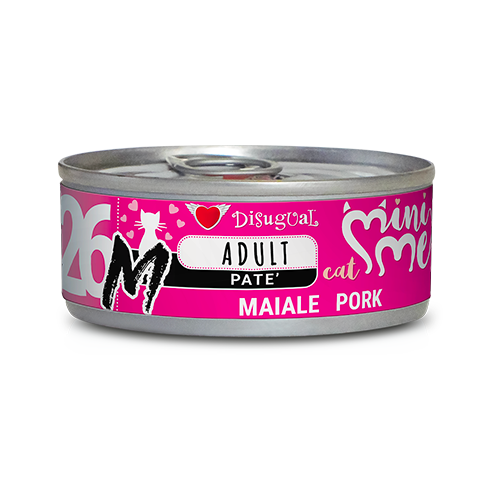 Disugual Mini-Me MonoProtein 85g – Alimento Umido Completo Monoproteico in Paté per Gatti Maiale-Adult