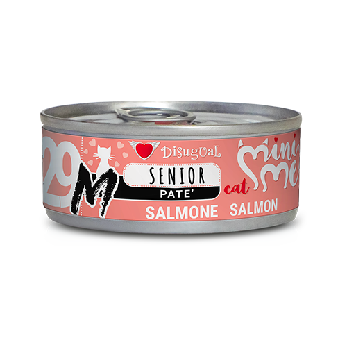 Disugual Mini-Me MonoProtein 85g – Alimento Umido Completo Monoproteico in Paté per Gatti Salmone-Senior
