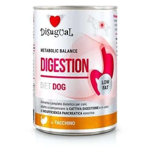 Disugual Metabolic Balance Digestion Low Fat 400g – Alimento Dietetico Umido per Cani con Cattiva Digestione e Insufficienza Pancreatica