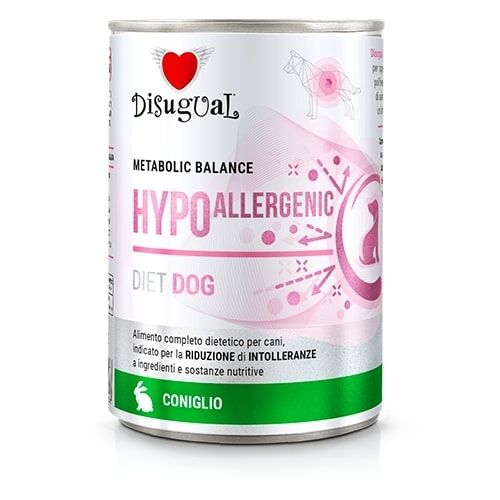 Disugual Metabolic Balance Hypoallergenic 400g – Alimento Dietetico Umido Monoproteico per Cani con Intolleranze Alimentari Coniglio