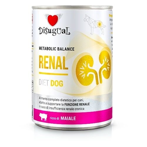 Disugual Metabolic Balance Renal 400g – Alimento Dietetico Umido per Cani con Insufficienza Renale Cronica Maiale