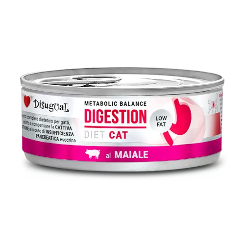 Disugual Metabolic Balance Cat Digestion Low Fat 85g – Alimento Dietetico Umido per Gatti con Cattiva Digestione e Insufficienza Pancreatica