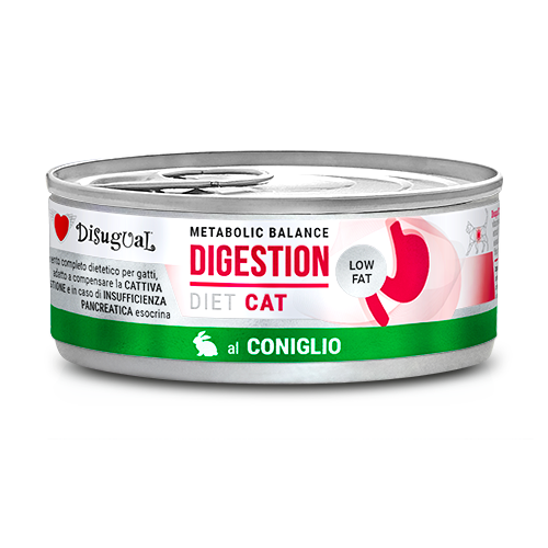 Disugual Metabolic Balance Cat Digestion Low Fat 85g – Alimento Dietetico Umido per Gatti con Cattiva Digestione e Insufficienza Pancreatica Coniglio