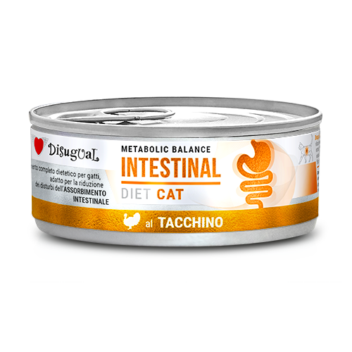 Disugual Metabolic Balance Cat Intestinal 85g – Alimento Dietetico Umido per Gatti con Disturbi dell'Assorbimento Intestinale Tacchino