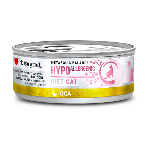 Disugual Metabolic Balance Cat Hypoallergenic 85g – Alimento Dietetico Umido per Gatti con Intolleranze Alimentari Oca