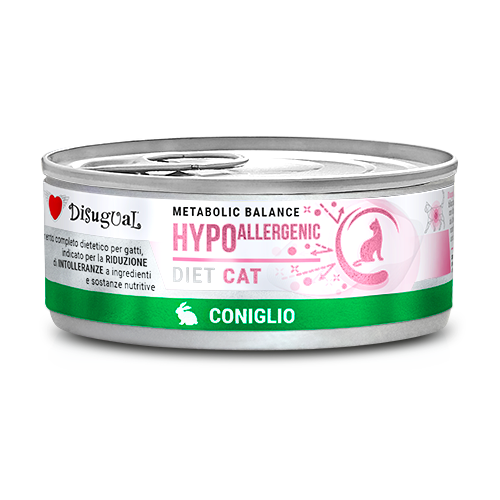 Disugual Metabolic Balance Cat Hypoallergenic 85g – Alimento Dietetico Umido per Gatti con Intolleranze Alimentari Coniglio