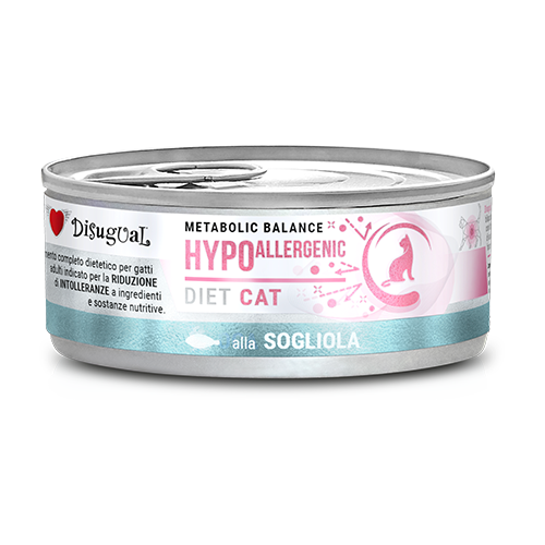 Disugual Metabolic Balance Cat Hypoallergenic 85g – Alimento Dietetico Umido per Gatti con Intolleranze Alimentari Sogliola