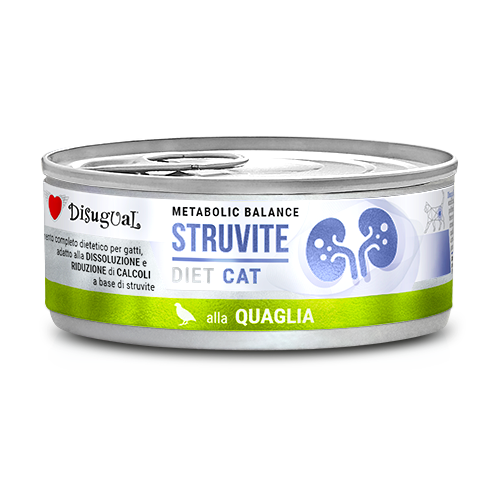 Disugual Metabolic Balance Cat Struvite 85g – Alimento Dietetico Umido per Gatti con Calcoli di Struvite Quaglia