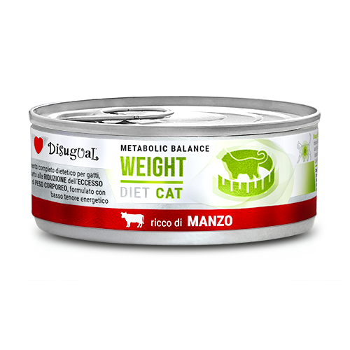Disugual Metabolic Balance Cat Weight 85g – Alimento Dietetico Umido per Gatti in Sovrappeso o Obesi Manzo