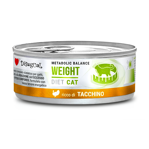 Disugual Metabolic Balance Cat Weight 85g – Alimento Dietetico Umido per Gatti in Sovrappeso o Obesi Tacchino
