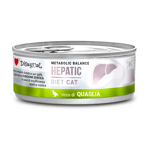 Disugual Metabolic Balance Cat Hepatic 85g – Alimento Dietetico Umido per Gatti con Insufficienza Epatica Cronica Quaglia