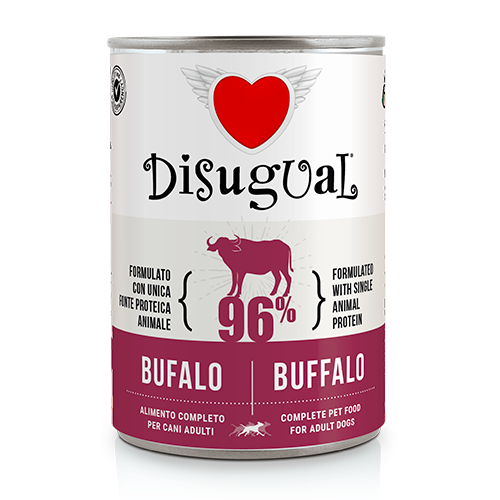 Disugual MonoProtein Adult Dog 400g – Alimento Umido Completo Monoproteico Grain Free per Cani Adulti Bufalo