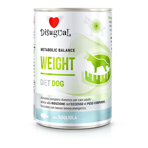 Disugual Metabolic Balance Weight 400g – Alimento Dietetico Umido per Cani in Sovrappeso Sogliola