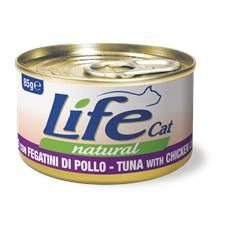 Life Cat Natural Adult Lattine 85g Tonno con fegatini di pollo