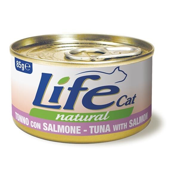 Life Cat Natural Adult Lattine 85g Tonno con salmone