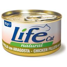 Life Cat Natural Adult Lattine 85g Pollo con aragosta