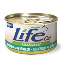 Life Cat Natural Adult Lattine 85g Pollo con Manzo