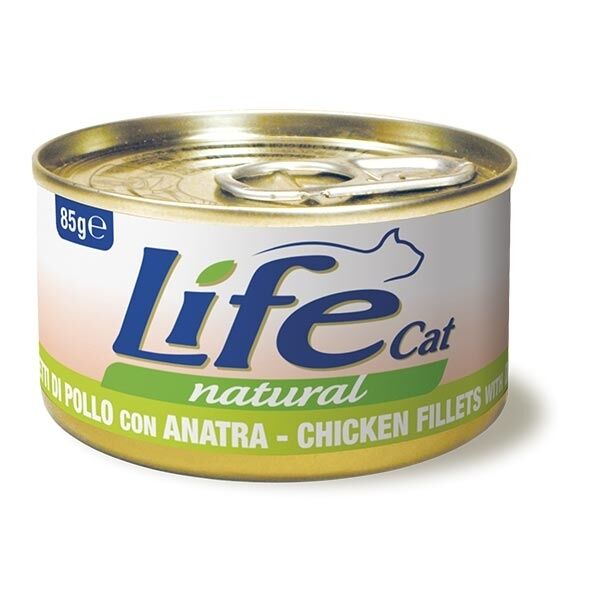Life Cat Natural Adult Lattine 85g Pollo con Anatra