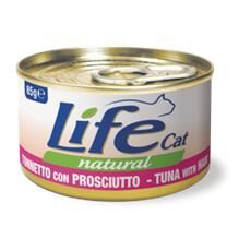 Life Cat Natural Adult Lattine 85g Tonno con prosciutto di pollo