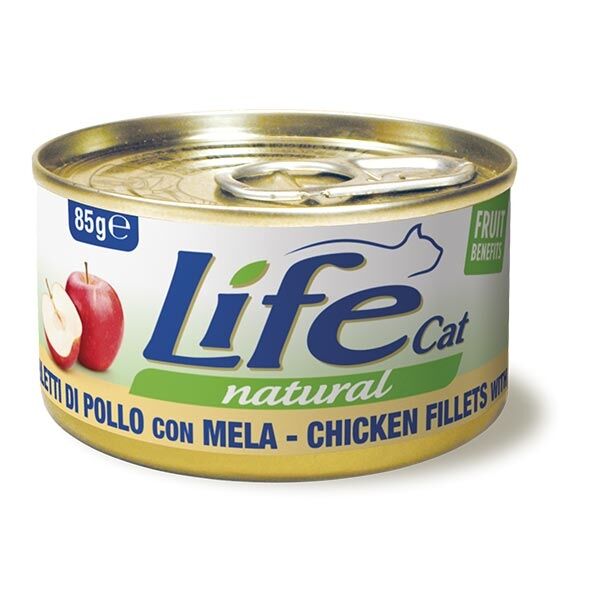 Life Cat Natural Adult Lattine 85g Pollo con mela