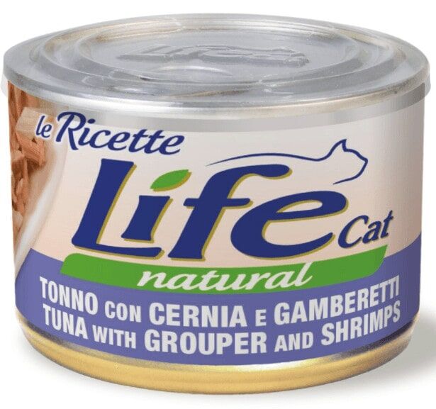 Life Cat Natural Le Ricette 150gr Tonno con Cernia e Gamberetti