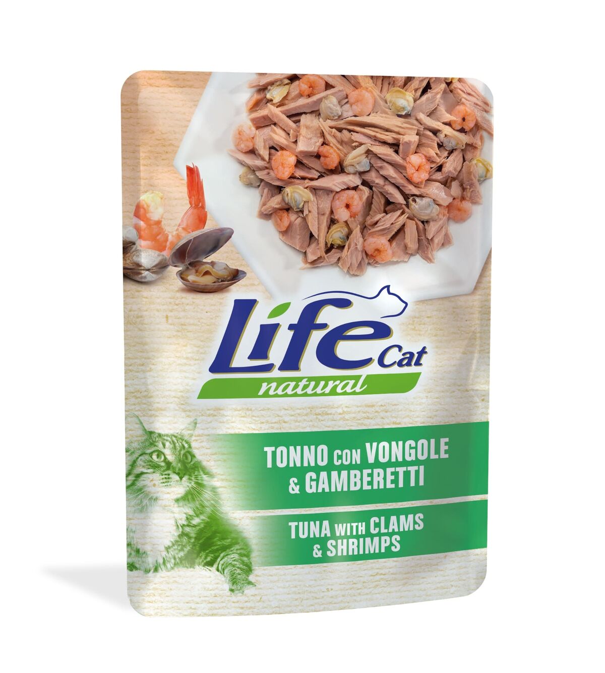 Life Cat Natural Buste Adult 70g Tonno con vongole e gamberetti